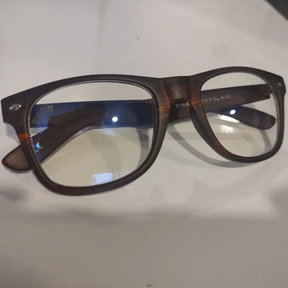 SHADYRAYS Classic Timber in Deep Timber Wood Grain Blue Light Glasses